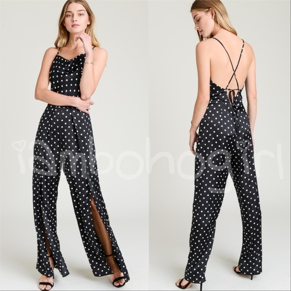 Pants - BLACK W/ DOTS JUMPSUIT